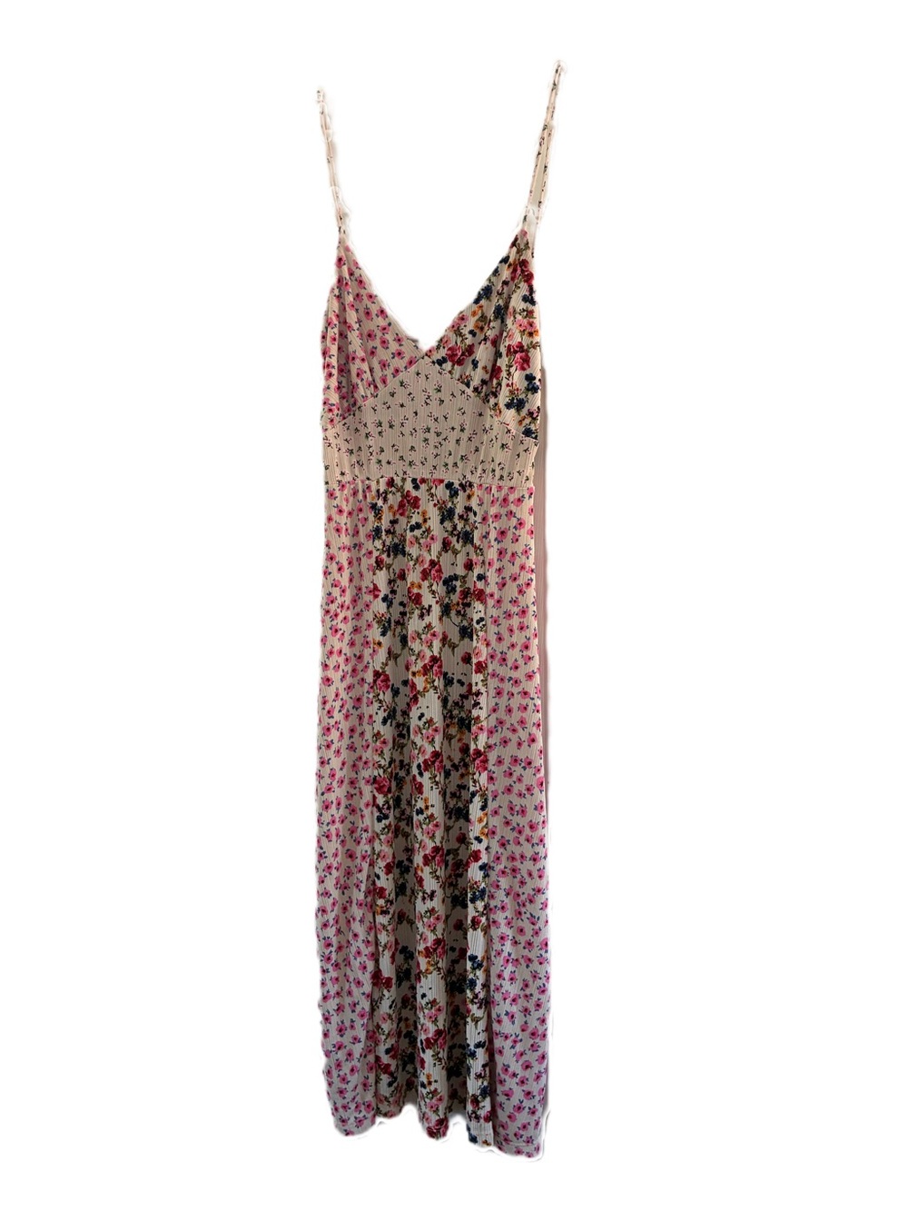 ZARA Floral Spaghetti-Strap Maxi Dress - Pink Floral